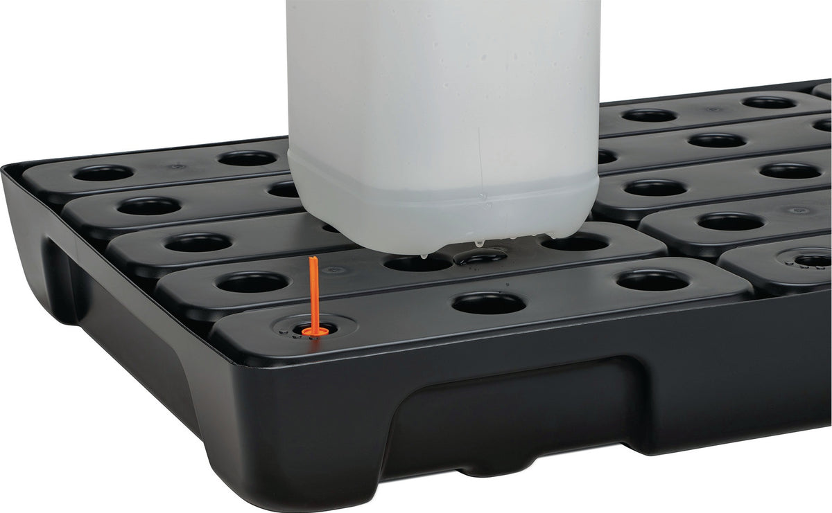CEMO Regalwanne 21 l PE mit PE-Rost & Leckanzeiger – 976 x 395 x 95 mm