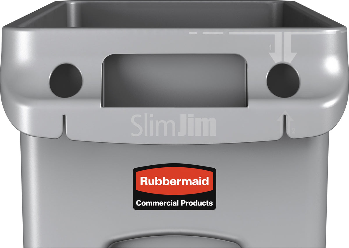 RUBBERMAID Wertstoffsammler 60 l grau mit Lüftungskanälen – bruchfest, ohne Deckel