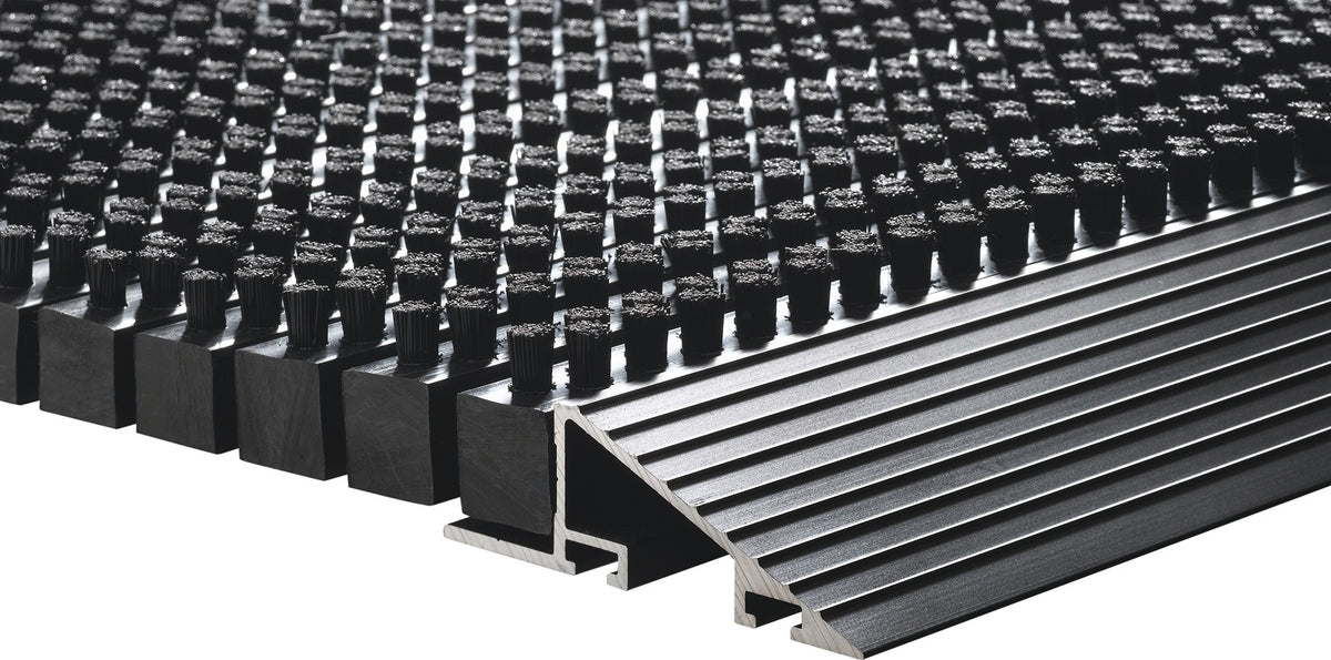 HAMAT Fußmatte Alu-Anlaufkante schwarz/silber PP/Alu 500x800x22 mm für den Außenbereich