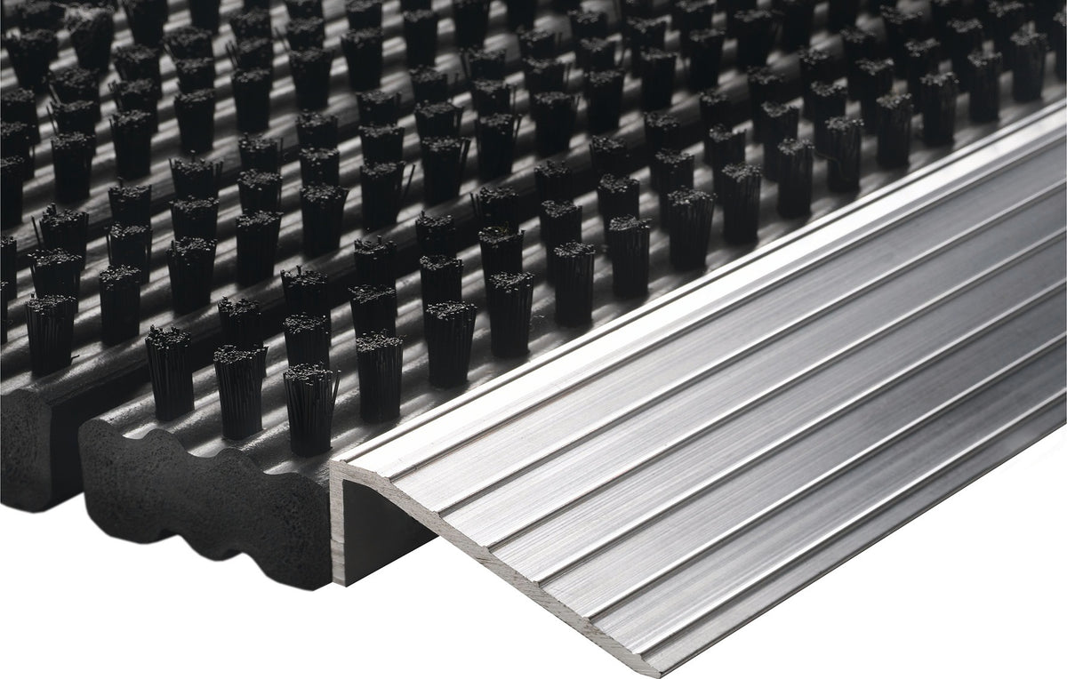 HAMAT Fußmatte Alu-Anlaufkante schwarz/silber PP/Alu 430x750x22 mm für den Außenbereich