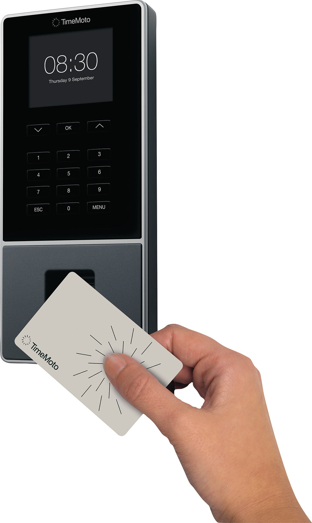 TIMEMOTO Zeiterfassungssystem TM-616 mit RFID-Scanner für bis zu 200 Mitarbeiter