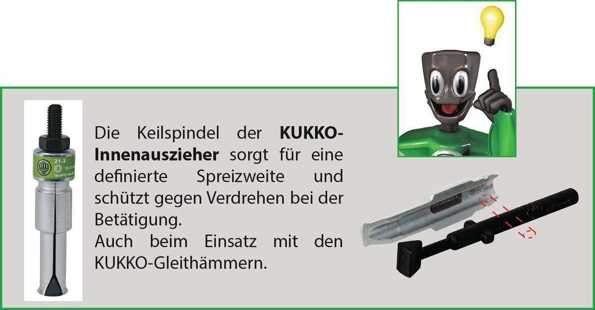 KUKKO Innenauszieher 21-0 für Bohrungen Ø 5-8 mm – Spezialstahl, hohe Spannwirkung