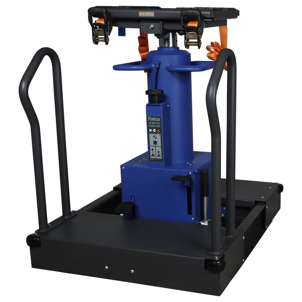 Falco Lufthydraulischer, bodenlaufender Grubenheber, Mobiler Grubenheber 15 Tonnen mit Teleskopzylinder - VA-PK15M