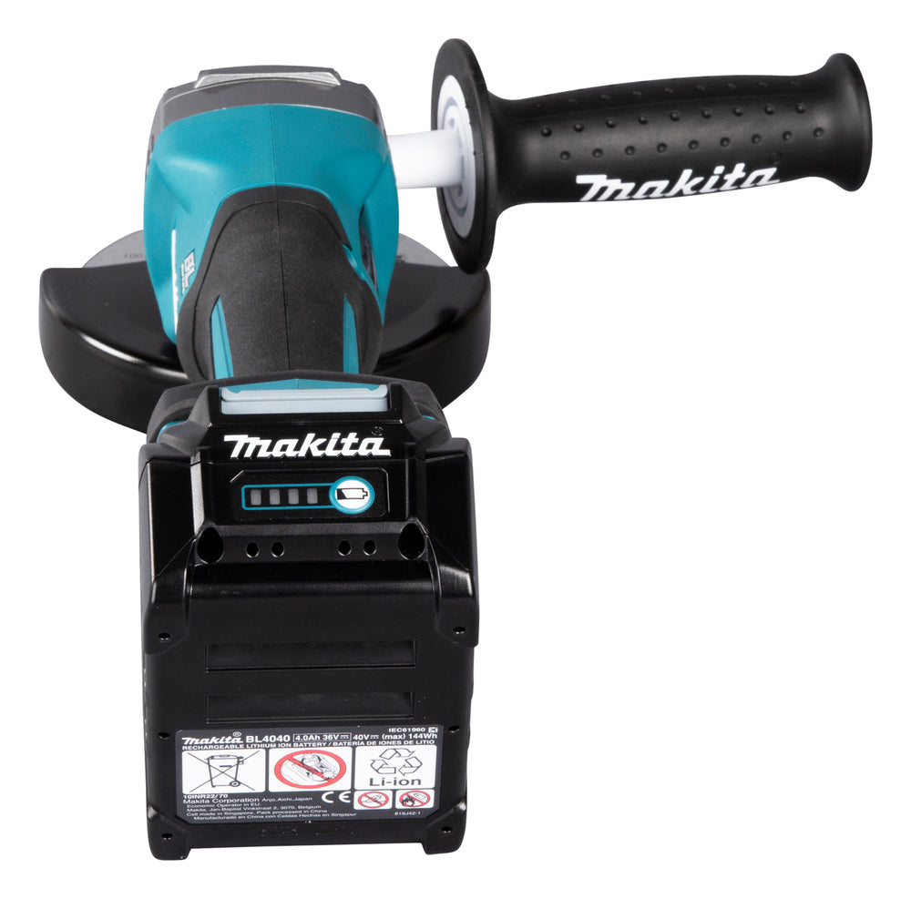 Makita Akku-Winkelschleifer – 40V max., inkl. MAKPAC, Ladegerät & 2x 4,0 Ah Akku - GA016GM201