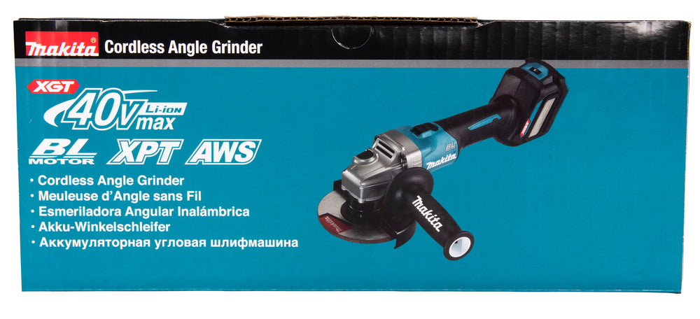 Makita Akku-Winkelschleifer – 40V max., ohne Akku & Ladegerät, mit AFT & AWS - GA023GZ