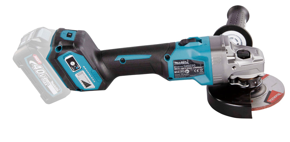 Makita Akku-Winkelschleifer – 40V max., ohne Akku & Ladegerät, mit AFT & AWS - GA023GZ
