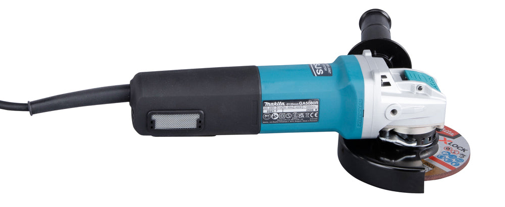 Makita Winkelschleifer – 1.400 W, 125 mm Scheiben, mit X-LOCK & SJS - GA5080RX02