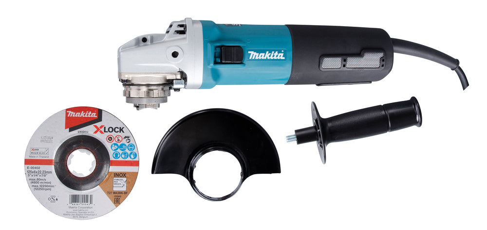 Makita Winkelschleifer – 1.400 W, 125 mm Scheiben, mit X-LOCK & SJS - GA5080RX02