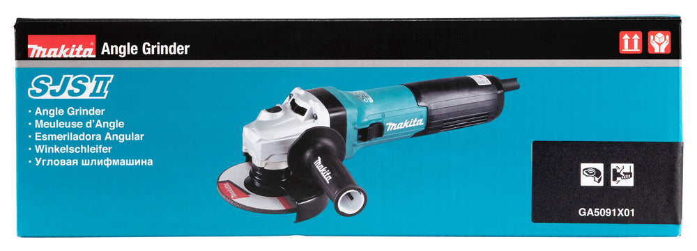 Makita Winkelschleifer – 1.900 W, 125 mm Scheiben, mit SJS II, AFT & Motorbremse - GA5091X01
