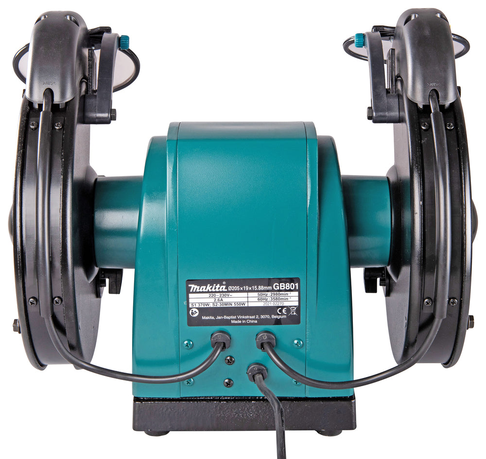 Makita Doppelschleifbock – 550 W, 205 mm Scheiben, leise & vibrationsarm - GB801