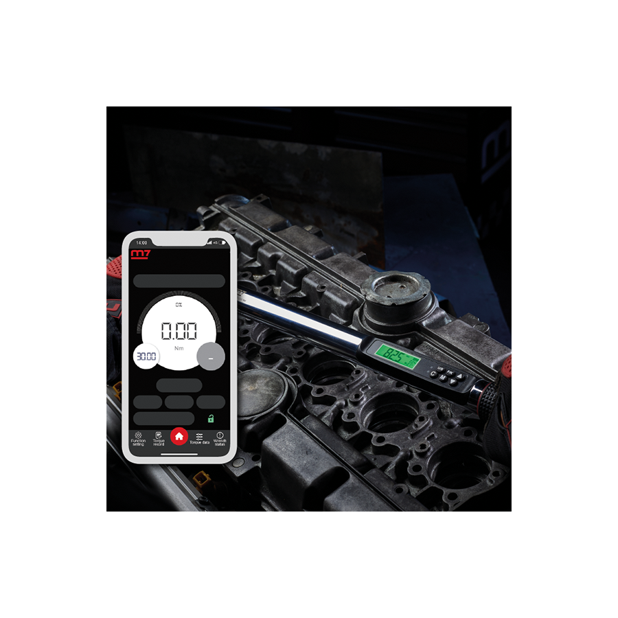 M7 Power-Werkzeuge - Clé dynamométrique rechargeable 1/2" DIGITAL: 34-340Nm Bluetooth GBI434340