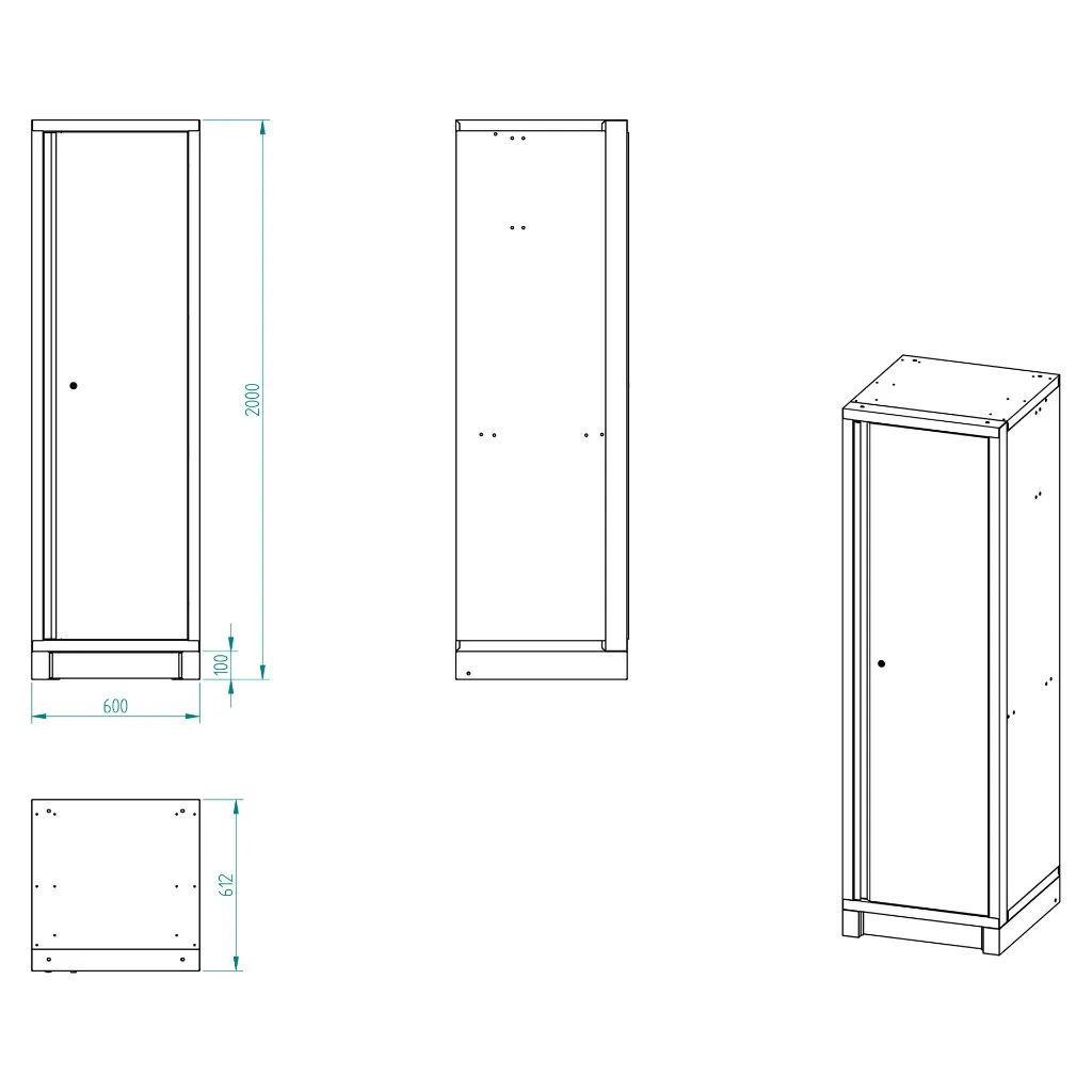 Bullram 1-türiger Standschrank STARX DEEP extra tief - GC60E1