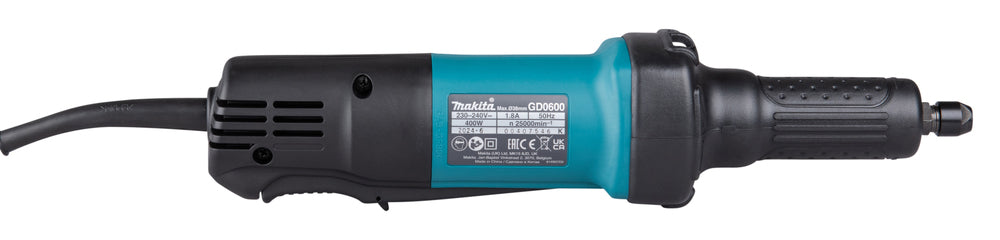 Makita Geradschleifer – 6 mm Spannhülse, 25.000 min⁻¹, schlank & mit Paddelschalter - GD0600
