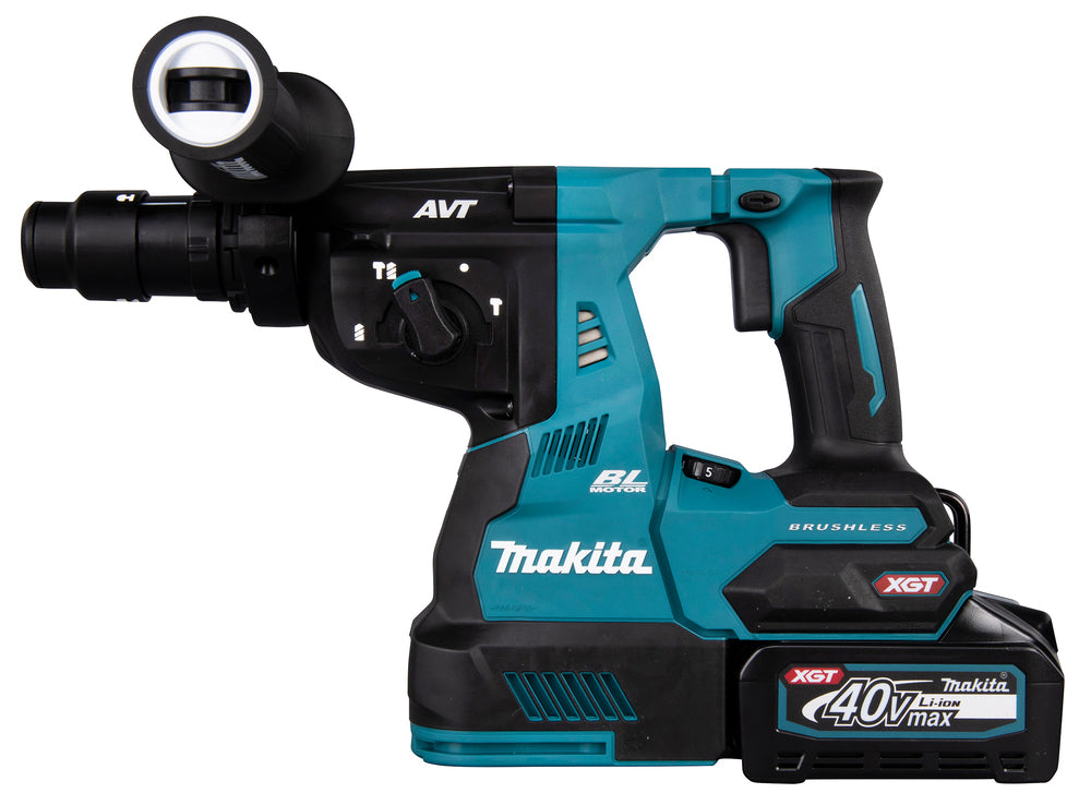 Makita Akku-Kombihammer SDS-MAX – 40V max., inkl. 2x 4,0 Ah Akkus, Ladegerät & MAKPAC - HR004GM201
