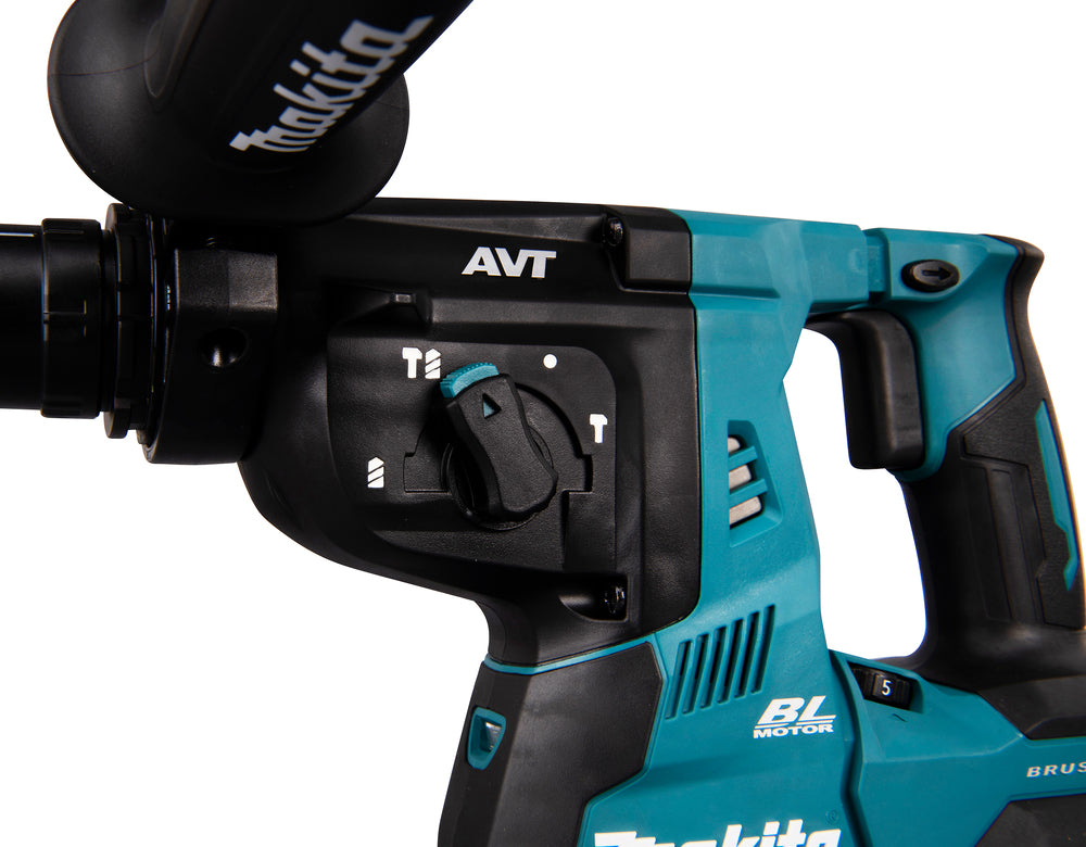 Makita Akku-Kombihammer SDS-MAX – 40V max., inkl. 2x 4,0 Ah Akkus, Ladegerät, MAKPAC & Staubabsaugung DX14 - HR004GM202