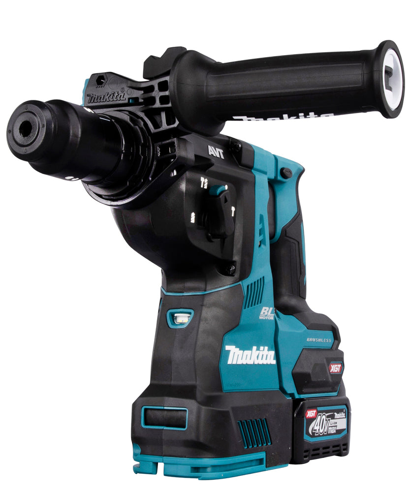 Makita Akku-Kombihammer SDS-MAX – 40V max., inkl. 2x 4,0 Ah Akkus, Ladegerät, MAKPAC & Staubabsaugung DX14 - HR004GM202
