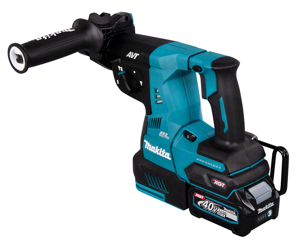 Makita Akku-Kombihammer SDS-MAX – 40V max., inkl. 2x 4,0 Ah Akkus, Ladegerät, MAKPAC & Staubabsaugung DX14 - HR004GM202