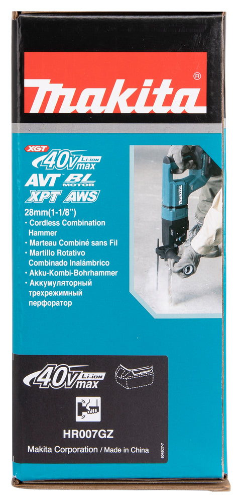 Makita Akku-Kombihammer SDS-PLUS – 40V max., AVT, AFT & AWS - HR007GZ