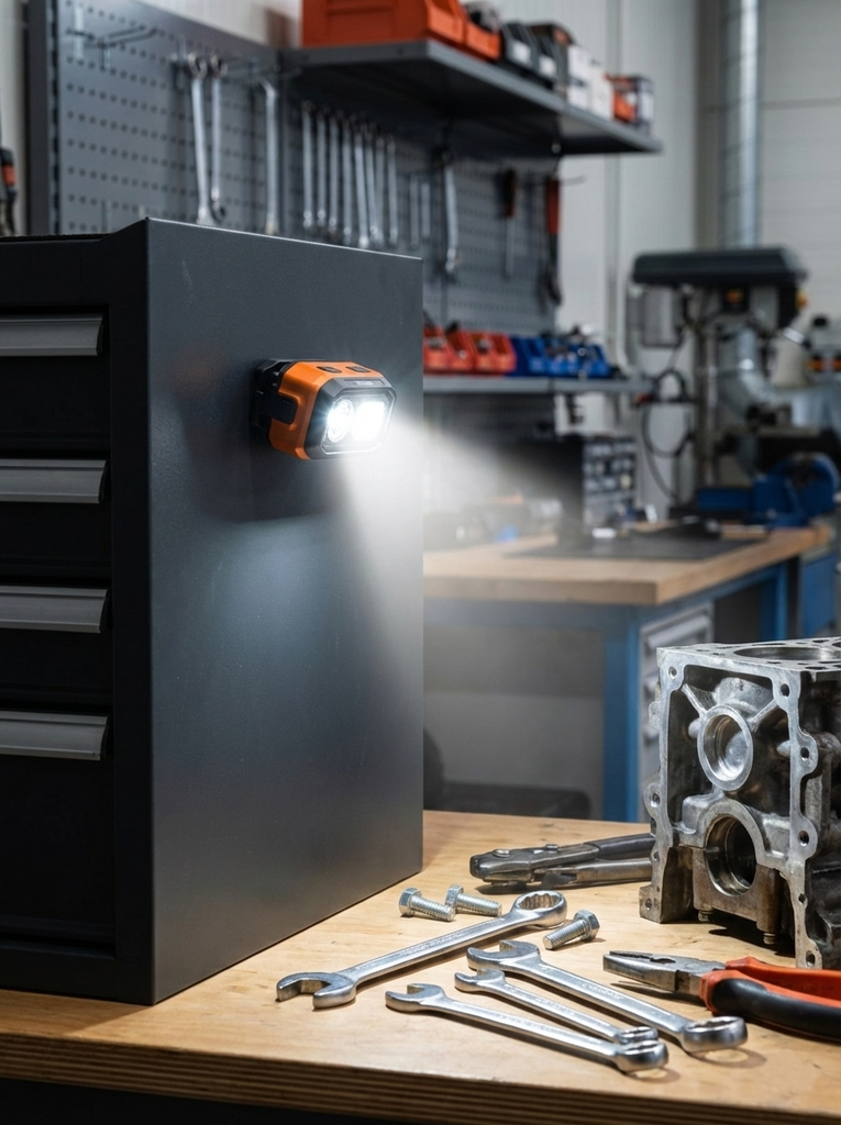 Fluxon Stirnlampe Dual Power mit Sensorfunktion & Magnetfuß – Akku oder AAA Betrieb – HL400DP