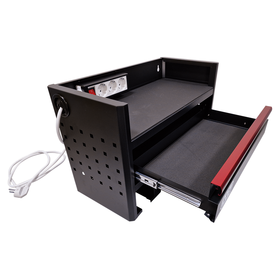 M7 Power-Werkzeuge - Wandregal für Akku-Werkzeuge : 5 Steckplätze + Verlängerungskabel M7S9509