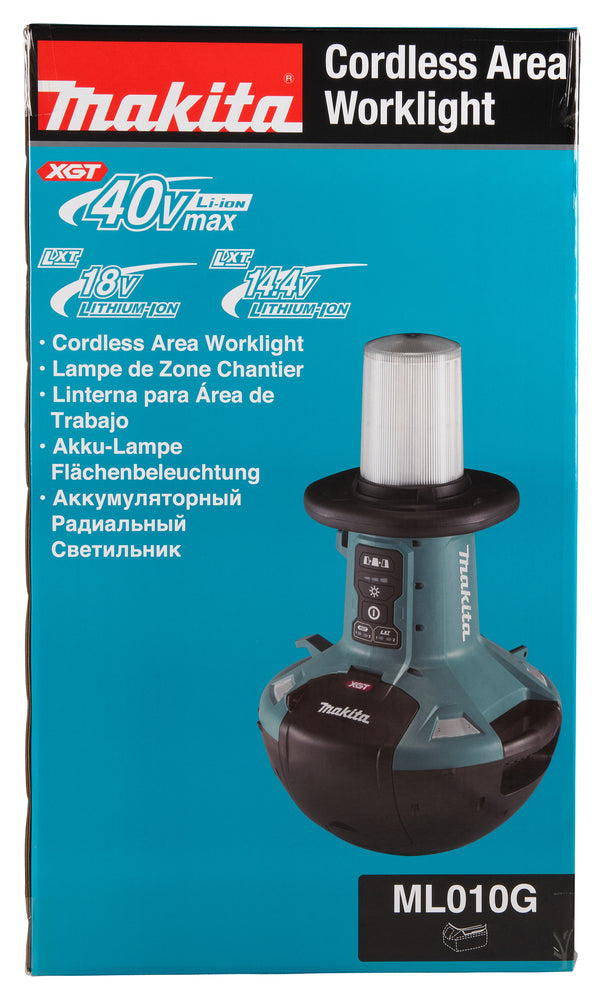 Makita LED-Flächenbeleuchtung – 5.500 Lumen, 3 Helligkeitsstufen & 360° Abstrahlung (XGT 40V max.) - ML010G