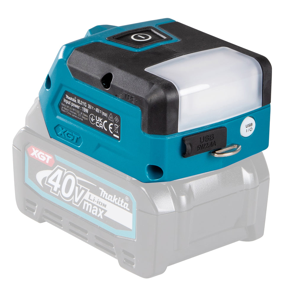 Makita LED-Akku-Taschenlampe – 3 Leuchtmodi, USB-Port & kompaktes Design (XGT 40V max.) - ML011G
