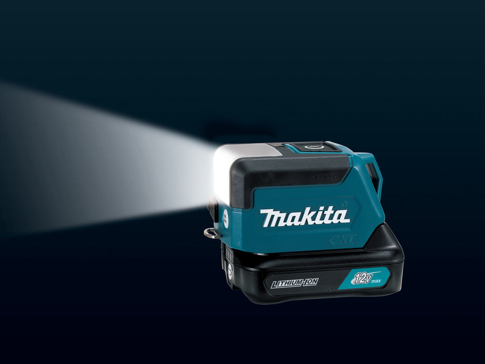 Makita LED-Akku-Taschenlampe – 3 Leuchtmodi, Hand- & Werkstattlampe, USB-Port (CXT 12V max.) - ML107