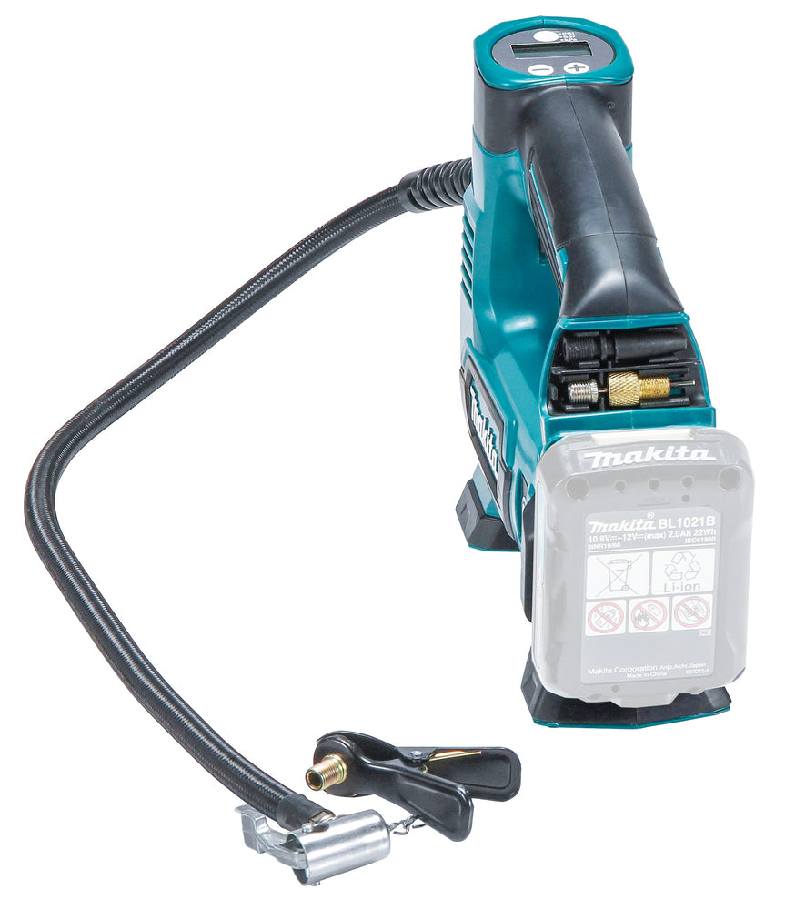Makita Akku-Kompressor 12V – bis 8,3 bar, Digitaldisplay, LED-Licht, Auto-Stopp - MP100DZ