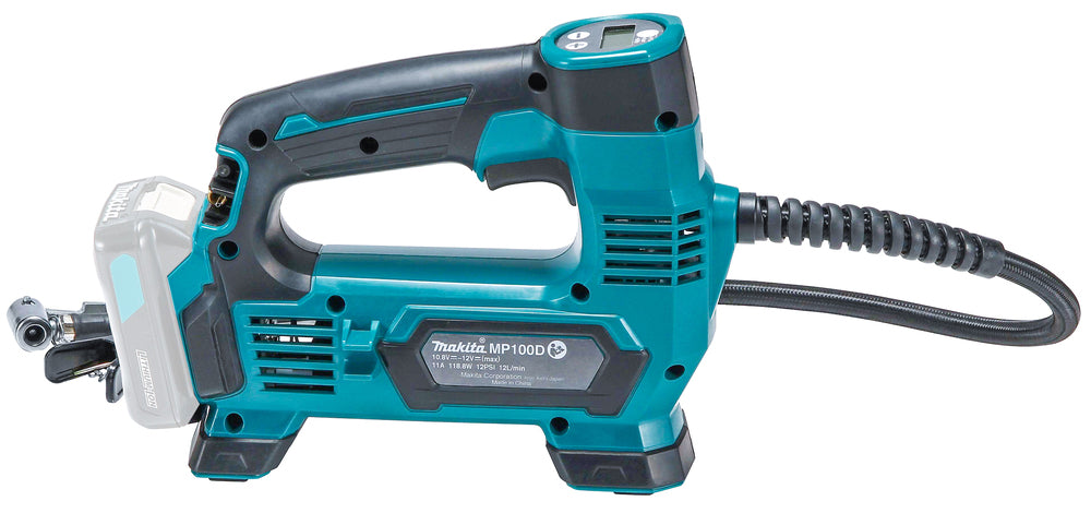 Makita Akku-Kompressor 12V – bis 8,3 bar, Digitaldisplay, LED-Licht, Auto-Stopp - MP100DZ