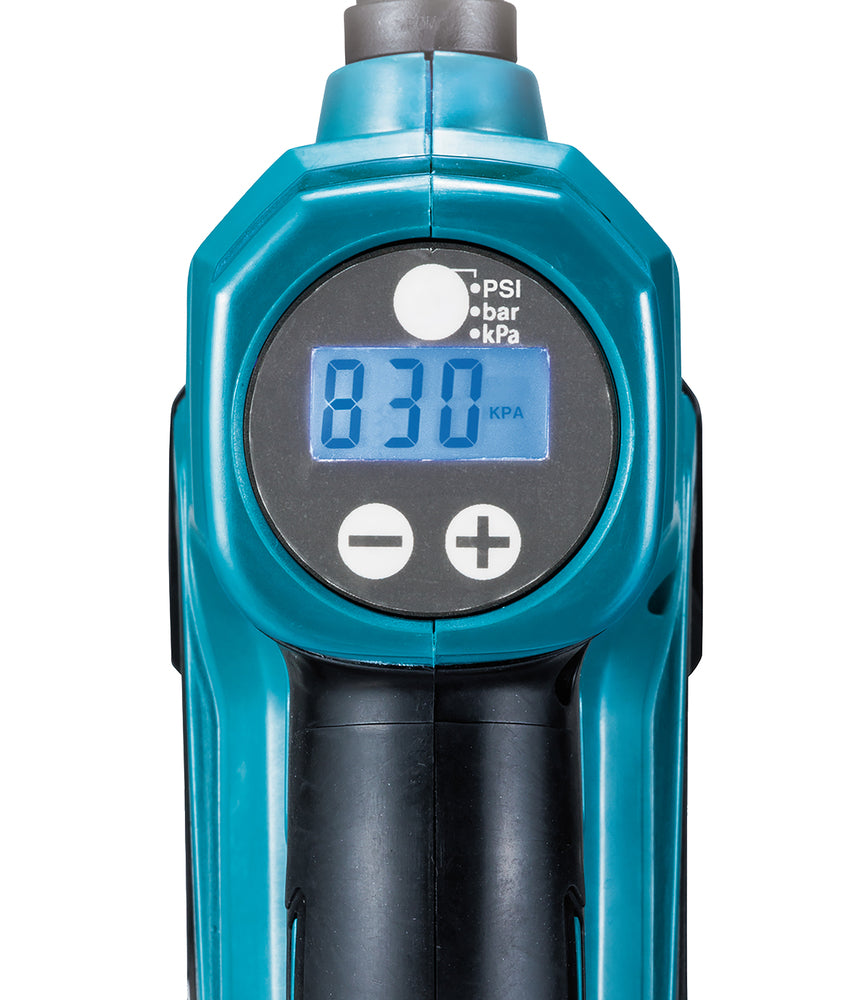 Makita Akku-Kompressor 12V – bis 8,3 bar, Digitaldisplay, LED-Licht, Auto-Stopp - MP100DZ
