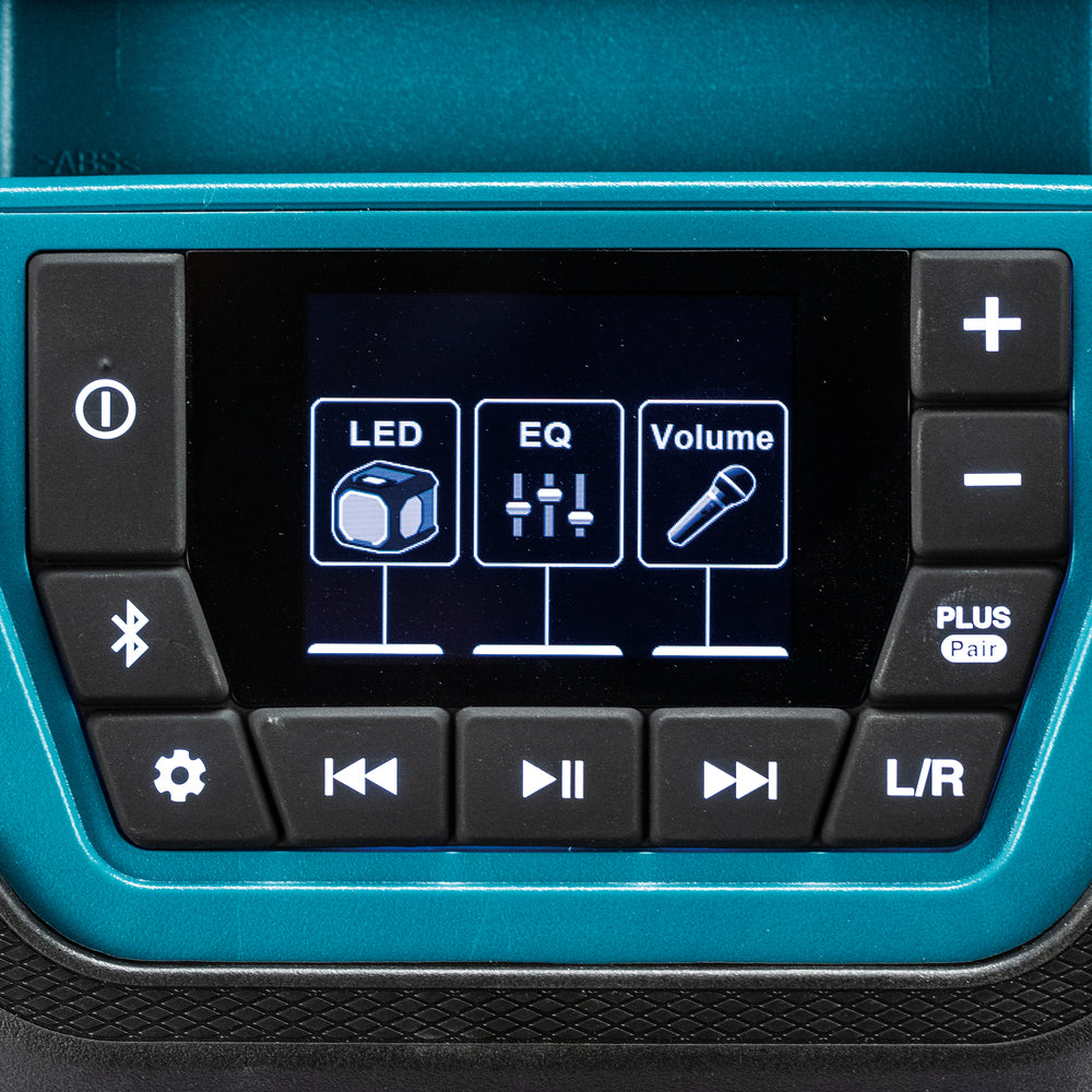 Makita Bluetooth-Lautsprecher – kraftvoller Sound, Mikrofonbuchse, bis 10 Geräte koppelbar - MR014GZ