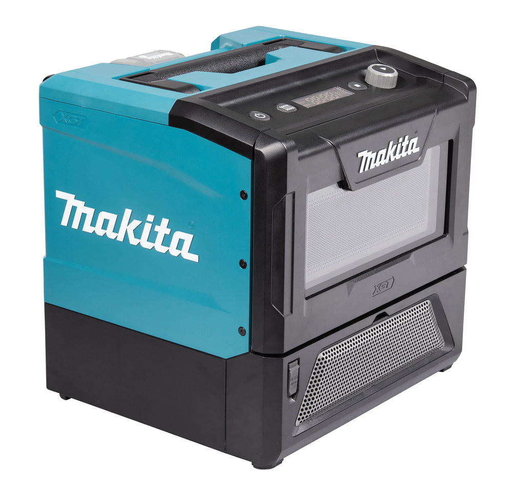Makita Akku-Mikrowelle MW001G – 40Vmax, mobil, mit USB-Anschluss & LED-Display - MW001GZ
