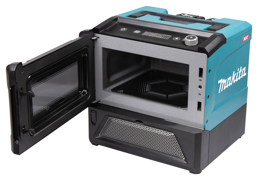 Makita Akku-Mikrowelle MW001G – 40Vmax, mobil, mit USB-Anschluss & LED-Display - MW001GZ