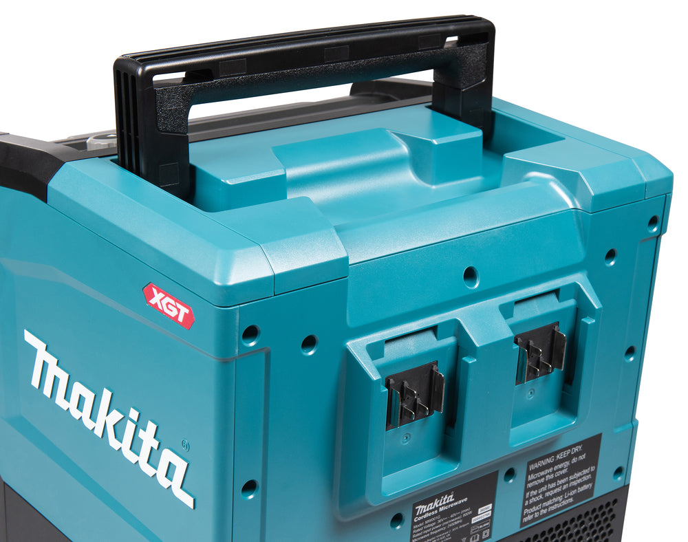 Makita Akku-Mikrowelle MW001G – 40Vmax, mobil, mit USB-Anschluss & LED-Display - MW001GZ
