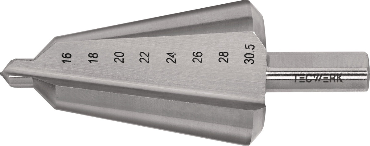 TECWERK Blechschälbohrer 3-14 mm HSS-Co, 2 Schneiden, Senkwinkel 20°