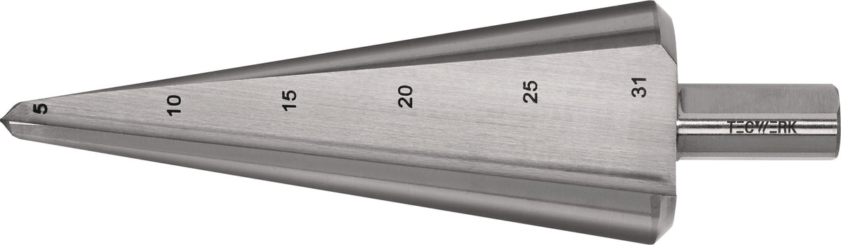 TECWERK Blechschälbohrer 3-14 mm HSS-Co, 2 Schneiden, Senkwinkel 20°