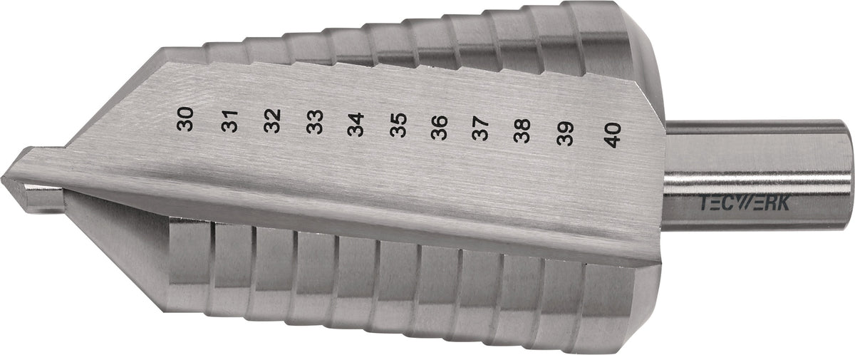 TECWERK Stufenbohrer 12-20 mm HSS geradegenutet 9 Stufen 2 Schneiden