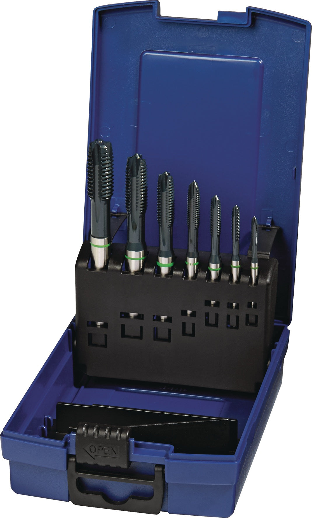 TECWERK Maschinengewindebohrerset M3-M12 HSS-Co vaporisiert, DIN 371/376, 7-teilig