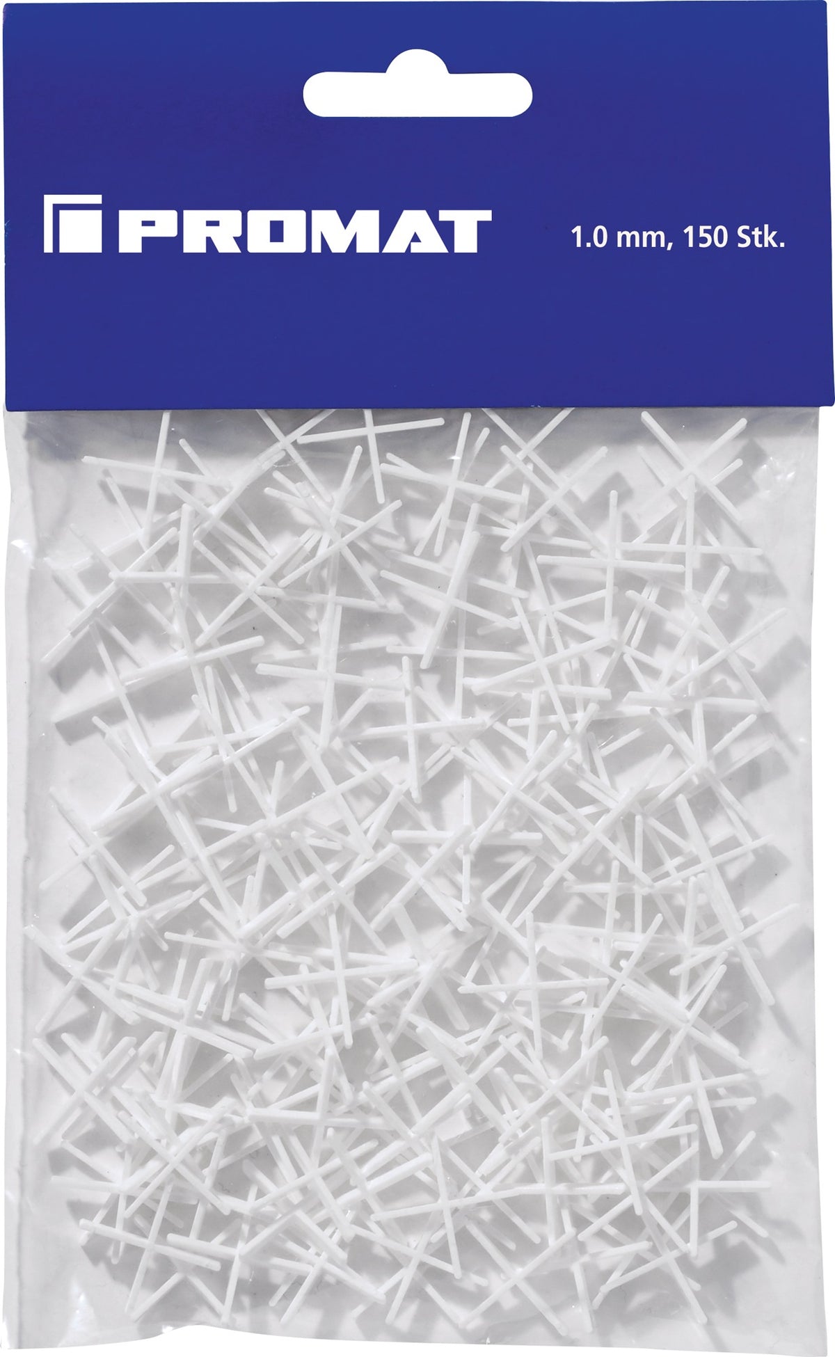 PROMAT Fliesenkreuz 1 mm – 150 Stück pro Beutel, 10 Beutel