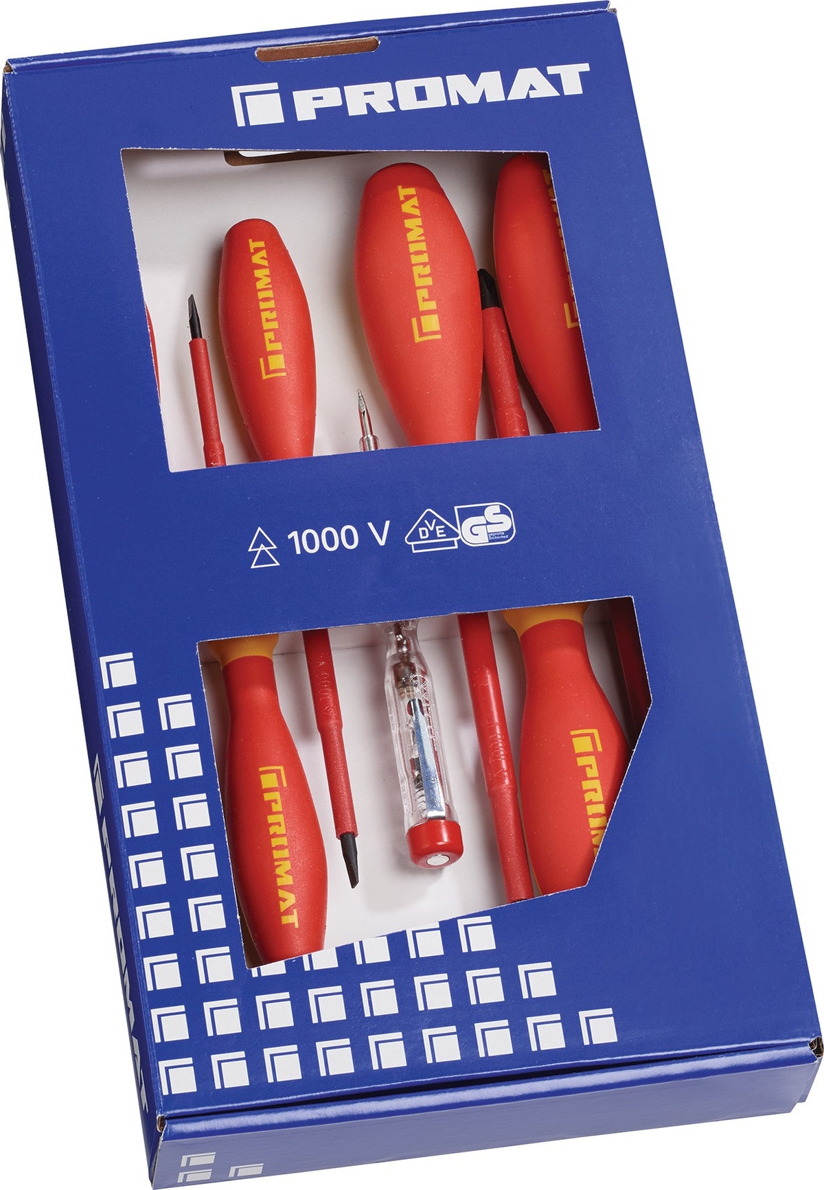PROMAT Schraubendrehersatz 7-teilig VDE Schlitz/PH mit 3-Komponentengriff