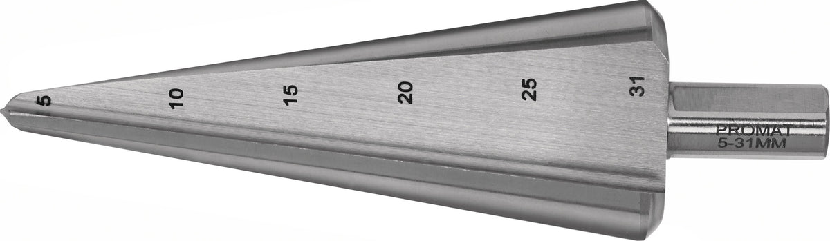 PROMAT Blechschälbohrer 3-14 mm HSS-Co mit 2 Schneiden und 20° Senkwinkel