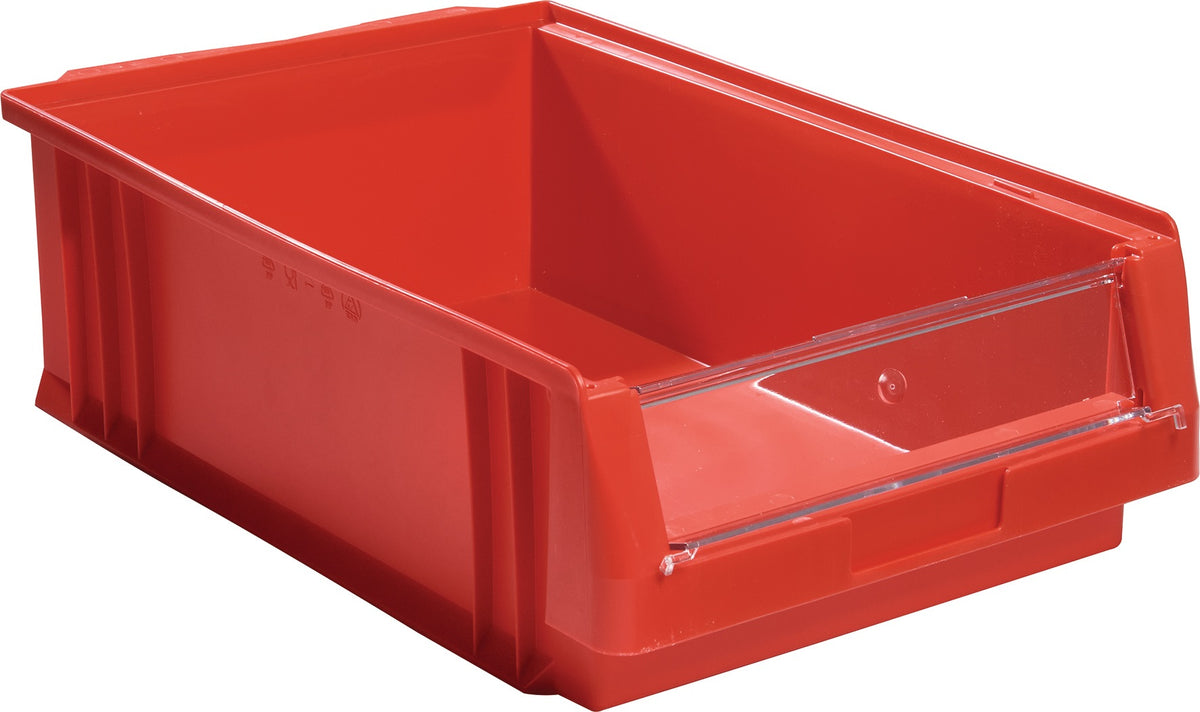 Sichtlagerkasten PLK 500x315x200 mm PP rot von LA-KA-PE – 8 Stück, 22,5 l, 180 kg Auflast