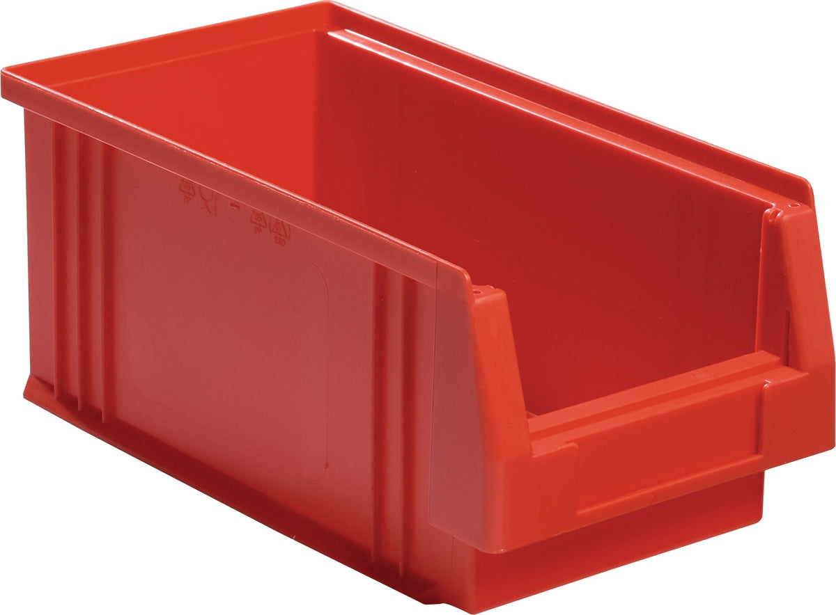Sichtlagerkasten PLK 500x315x200 mm PP rot von LA-KA-PE – 8 Stück, 22,5 l, 180 kg Auflast