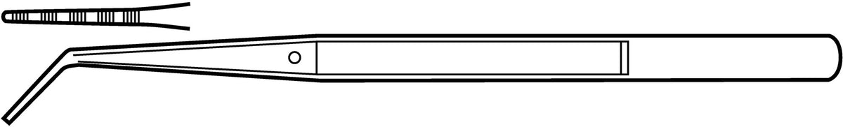 TECWERK Collegepinzette 155 mm gebogen vernickelt mit Führungsstift