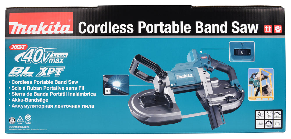 Makita Akku-Bandsäge – bürstenlos, bis 127 mm Schnittkapazität, konstante Drehzahl - PB002GZ