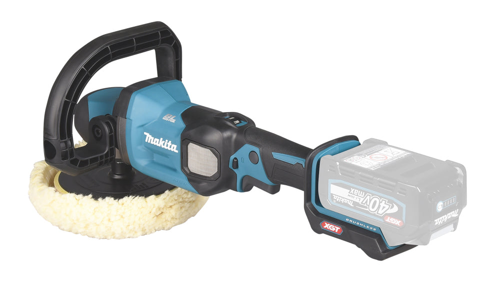 Makita Akku-Poliermaschine 180 mm – bürstenlos, XPT, konstante Drehzahl, Sanftanlauf - PV001GZ