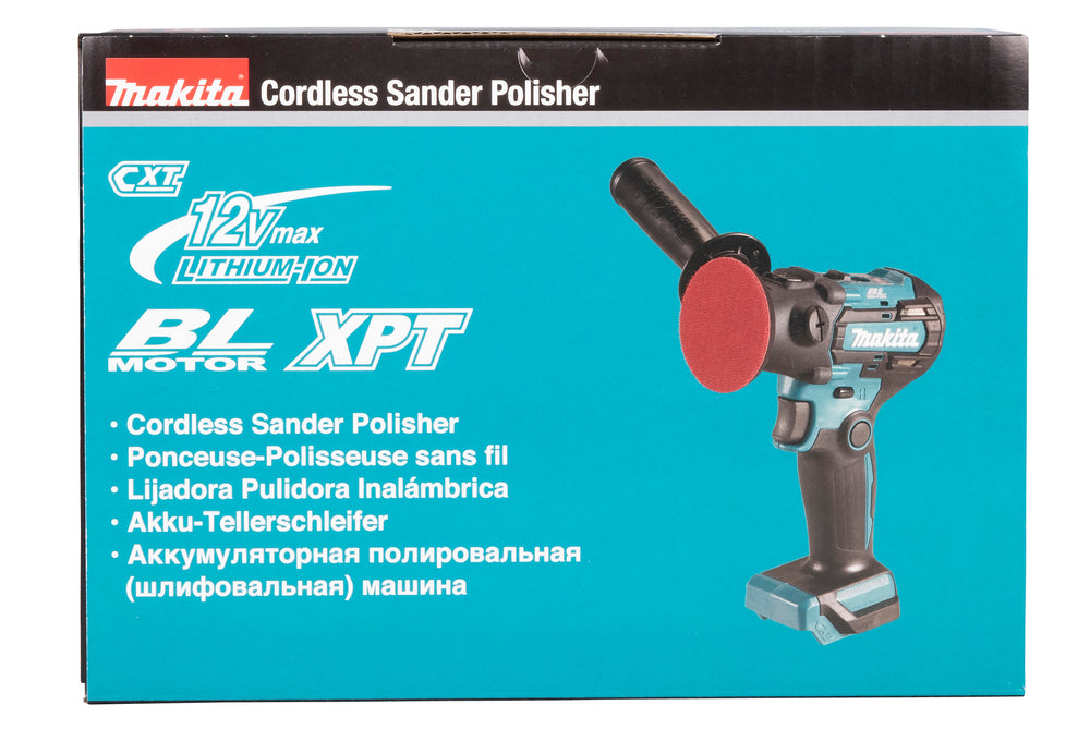 Makita Akku-Schleifer und -Polierer Ø 50/75 mm – bürstenlos, 2-Stufen-Drehzahl, XPT-Schutz - PV301DZ