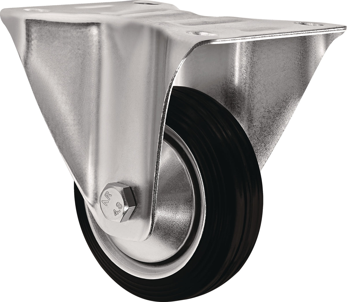 TECWERK Bockrolle 80 mm Vollgummi mit Anschraubplatte, Tragfähigkeit 70 kg