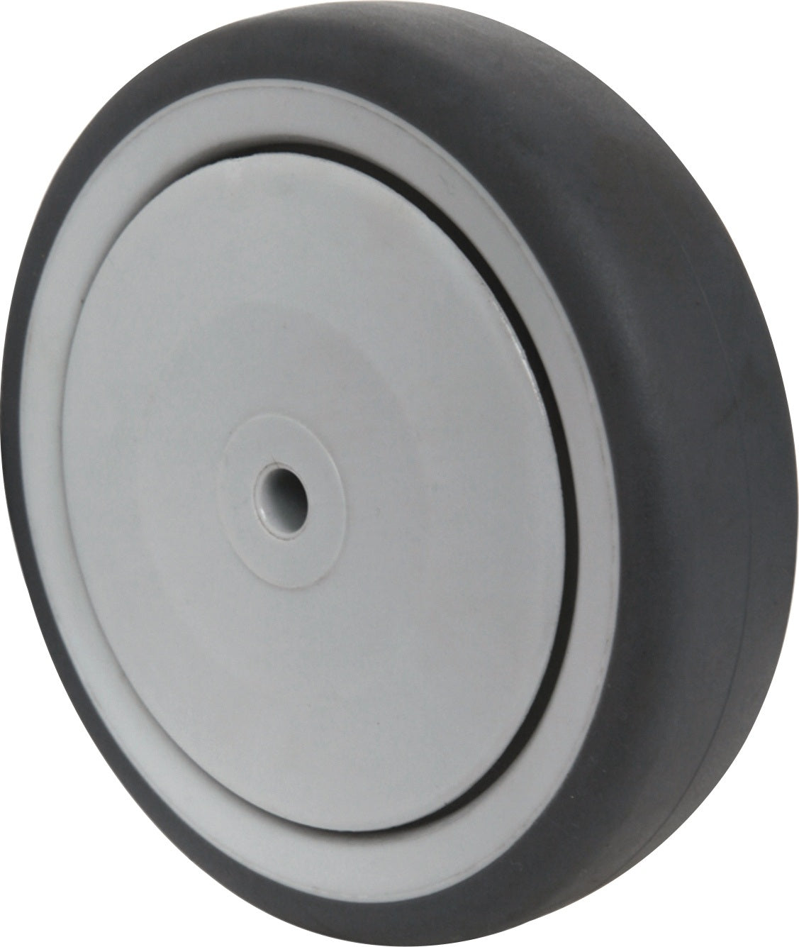 TECWERK Ersatzrad 100 mm Gummi grau, Tragfähigkeit 100 kg, Achs-Ø 8 mm, Nabenlänge 36 mm