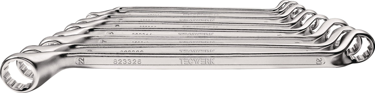 TECWERK Doppelringschlüsselsatz 8-teilig SW 6-22 mm tief gekröpft